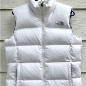 Womens Northface White 700 Puffer Vest Size Medium